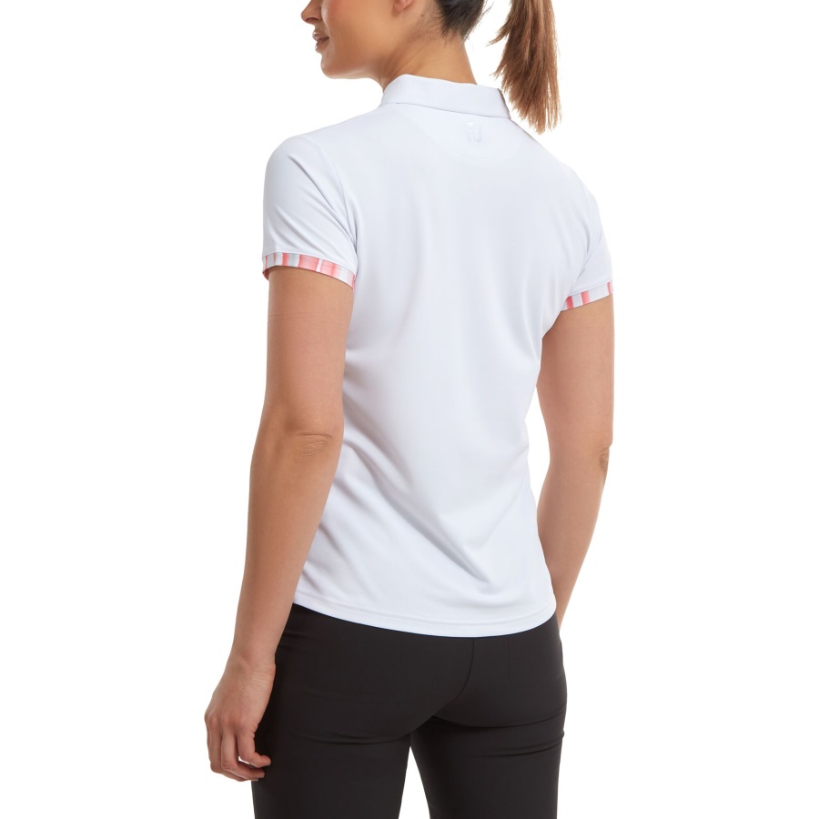 Footjoy Watercolour Trim Pique White