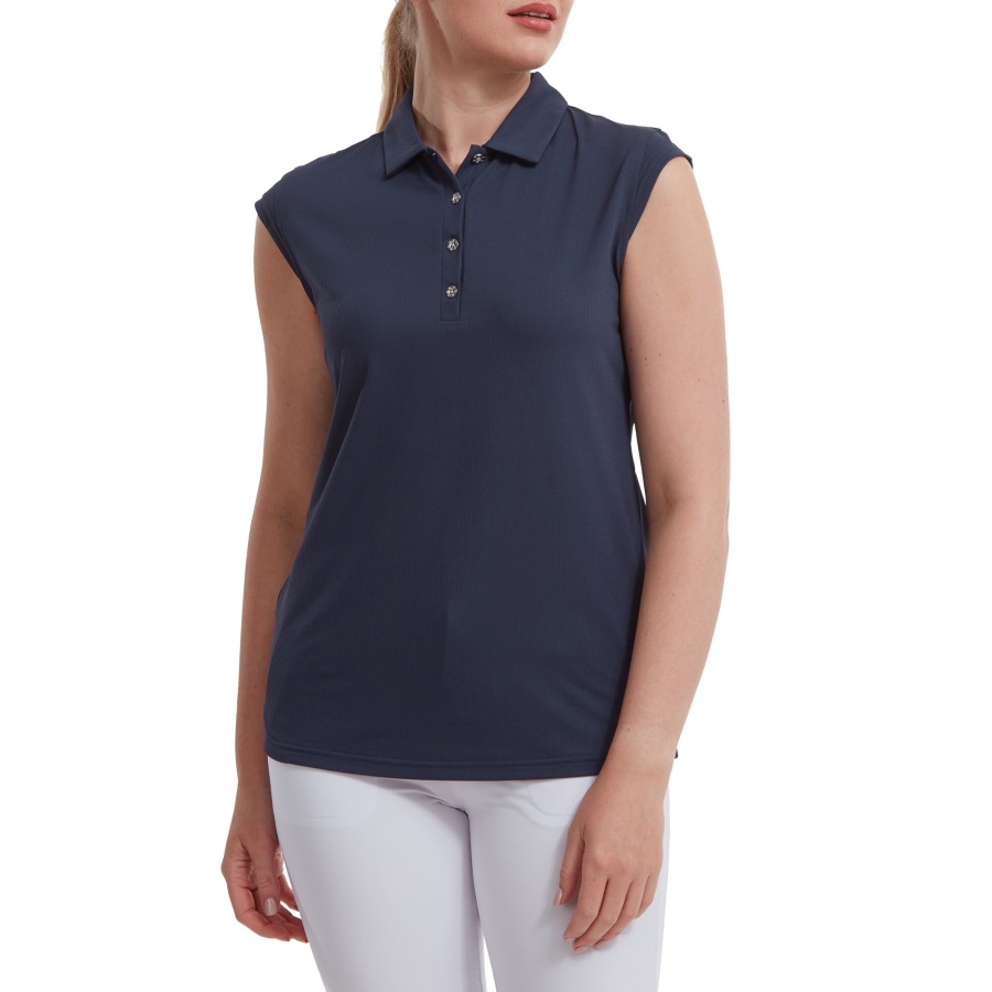 Cap Sleeve Rib Knit Footjoy Navy