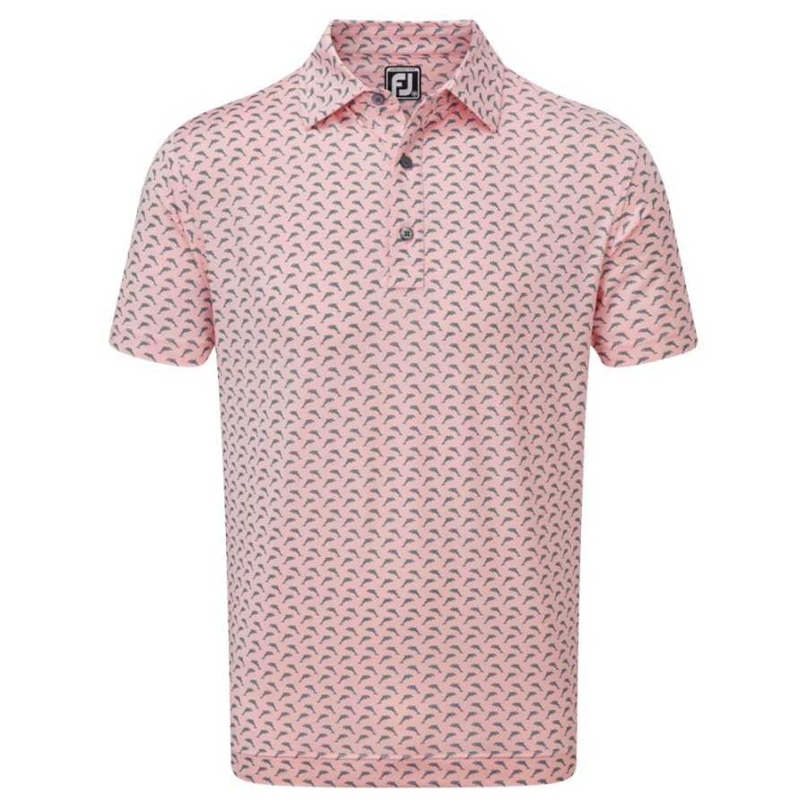 Pink-Grey Leaping Dolphins Print Lisle Footjoy