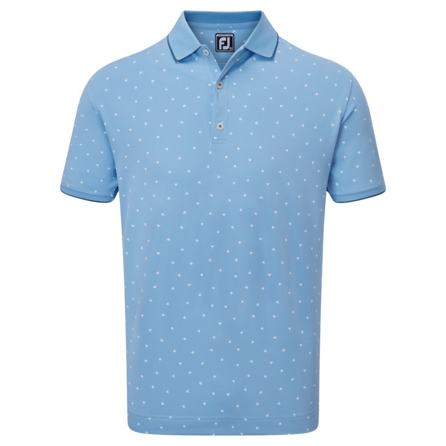 Blue-White Push Play Print Pique Footjoy