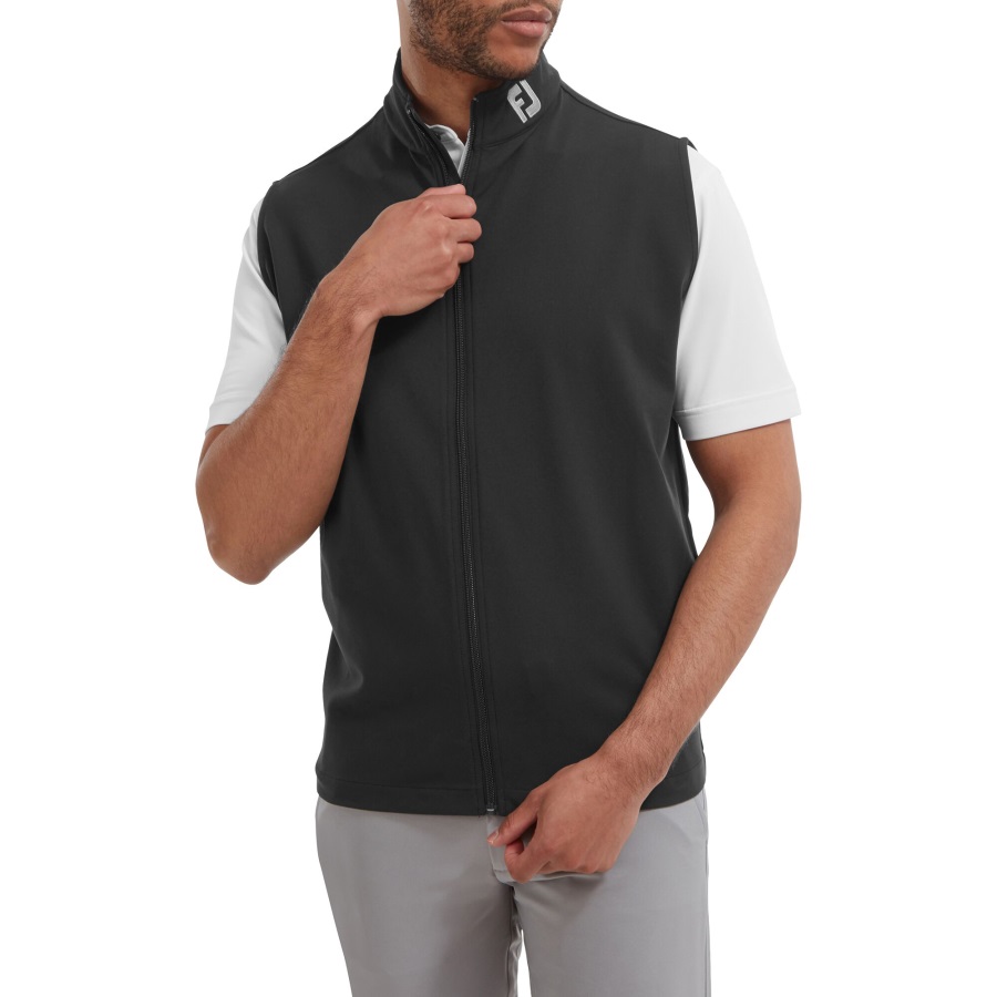 Footjoy Black Full-Zip Knit Vest