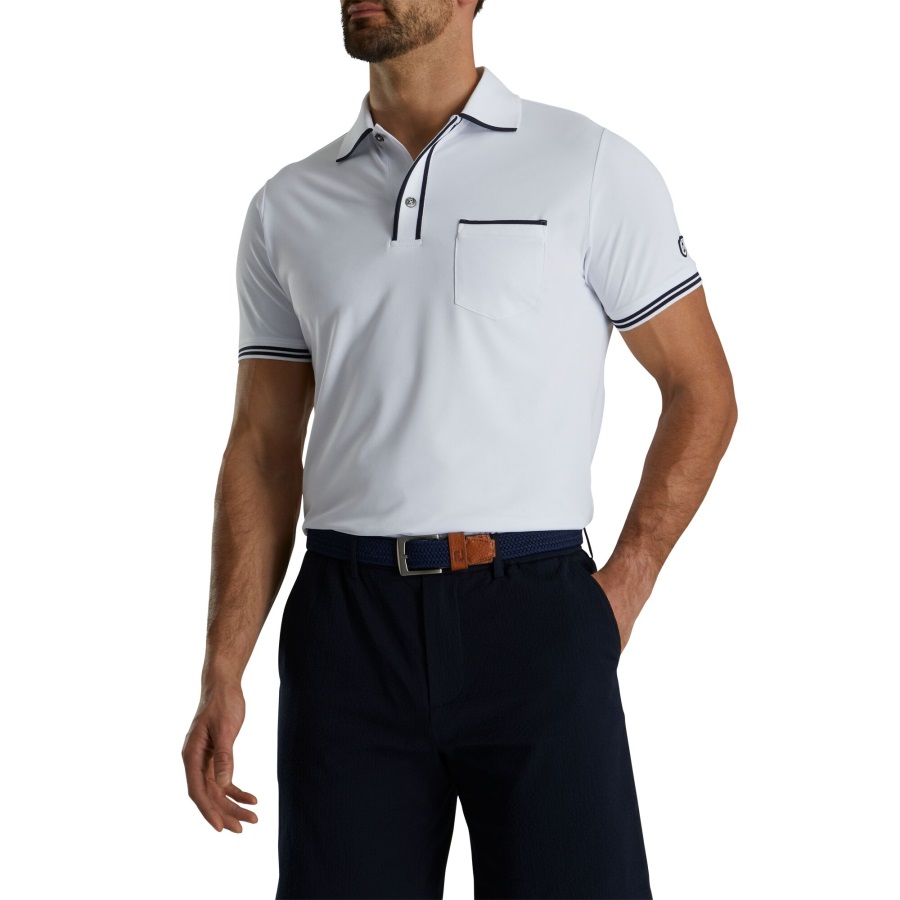White Tipped Pique Polo Footjoy