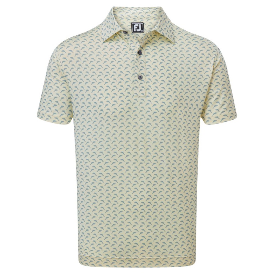 Footjoy Leaping Dolphins Print Lisle Yellow-Grey