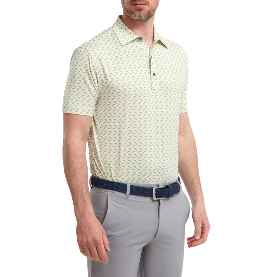 Footjoy Leaping Dolphins Print Lisle Yellow-Grey