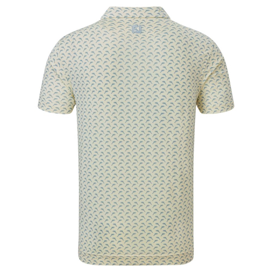 Leaping Dolphins Print Lisle Yellow-Grey Footjoy