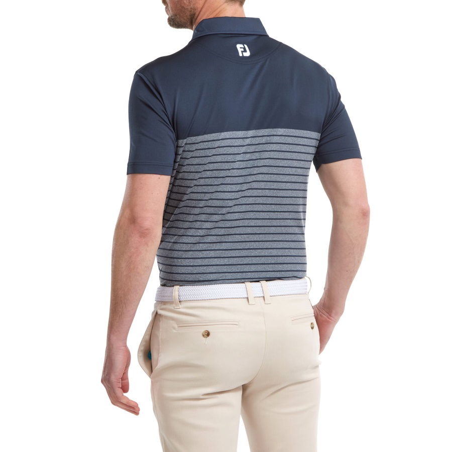 Engineered Heather Stripe Lisle Navy Footjoy