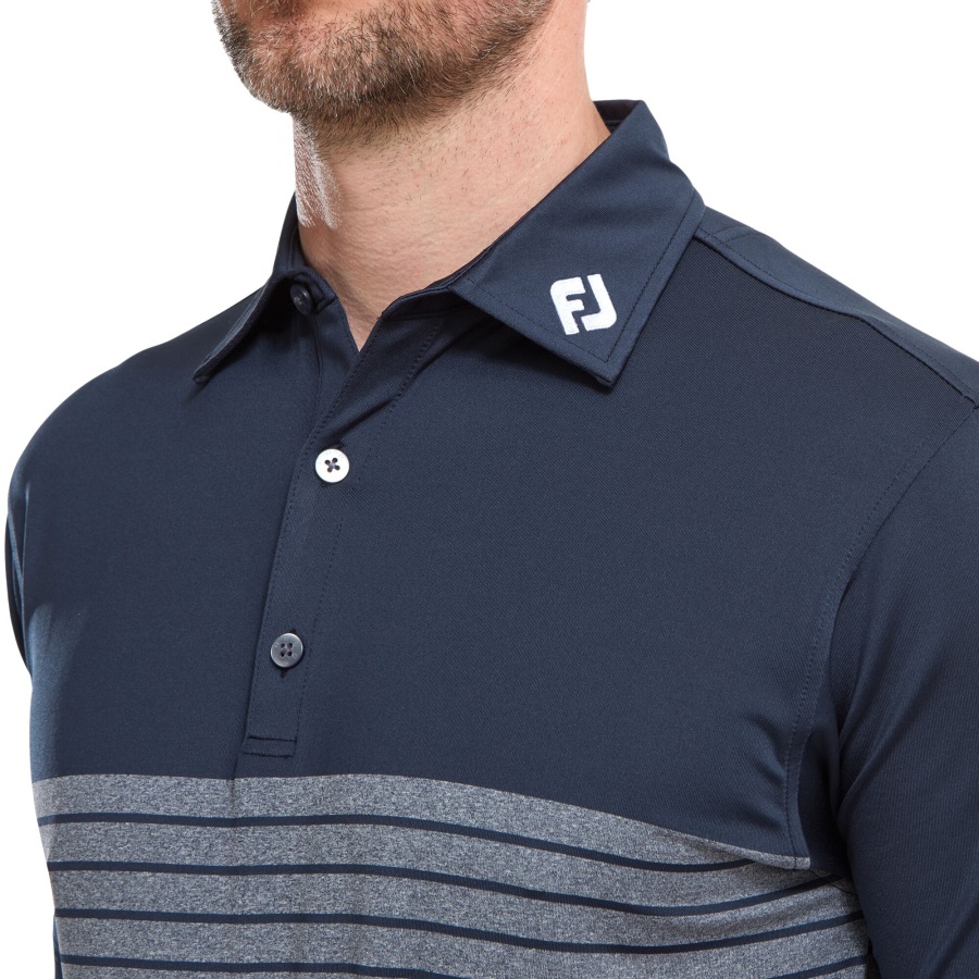 Engineered Heather Stripe Lisle Navy Footjoy