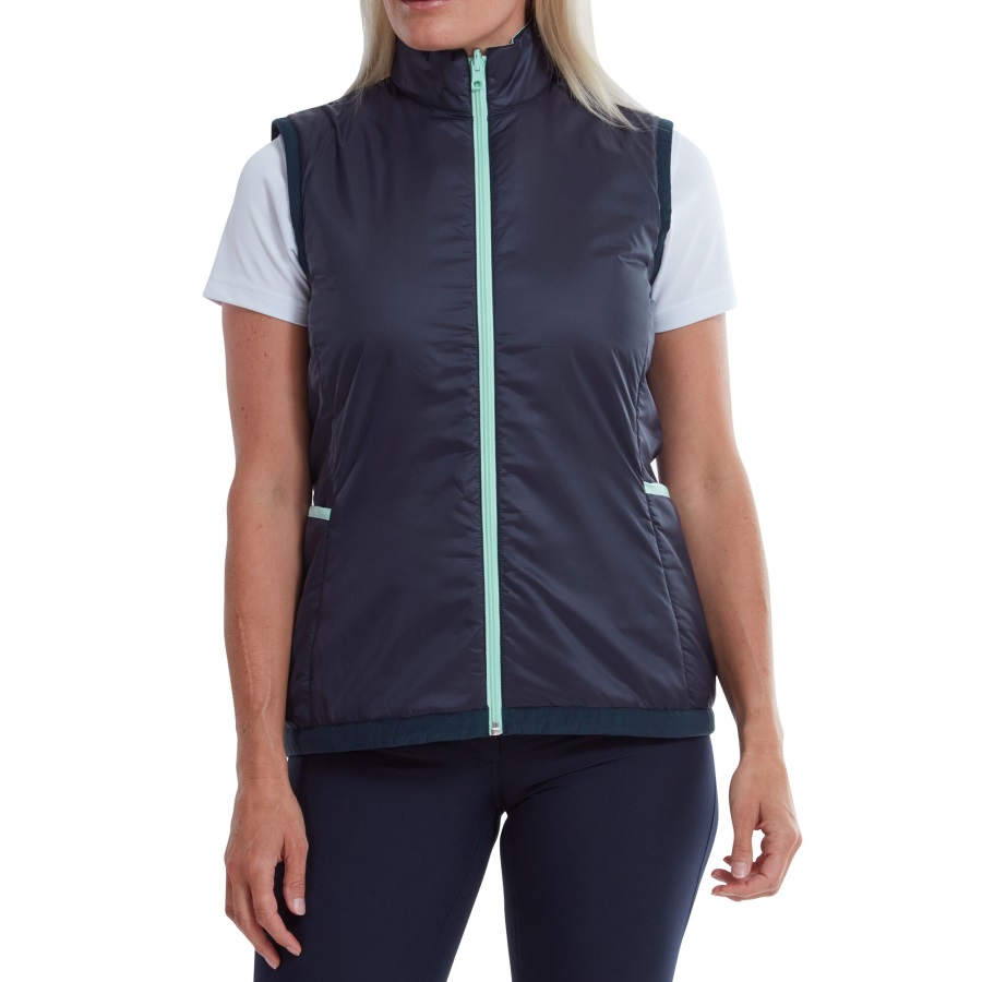 Women's Reversible Thermal Vest Navy-Aquamarine Footjoy