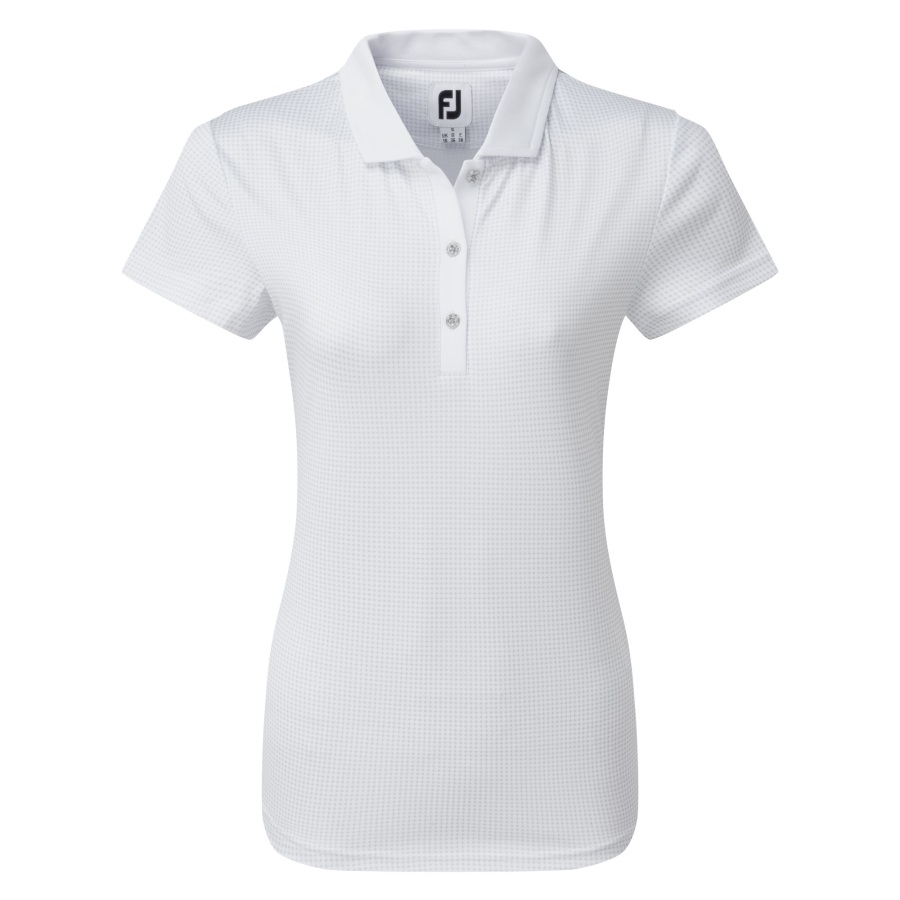 Women's Lisle Sleeveless Shirt with Neck Trim White Footjoy