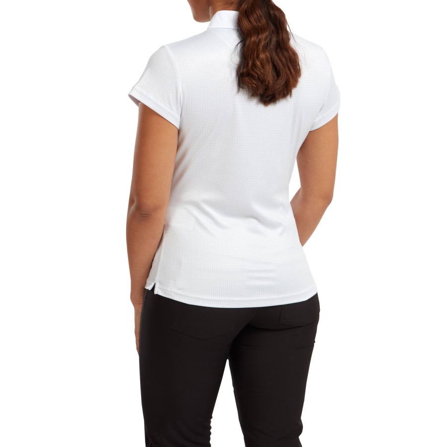 Women's Lisle Sleeveless Shirt with Neck Trim White Footjoy