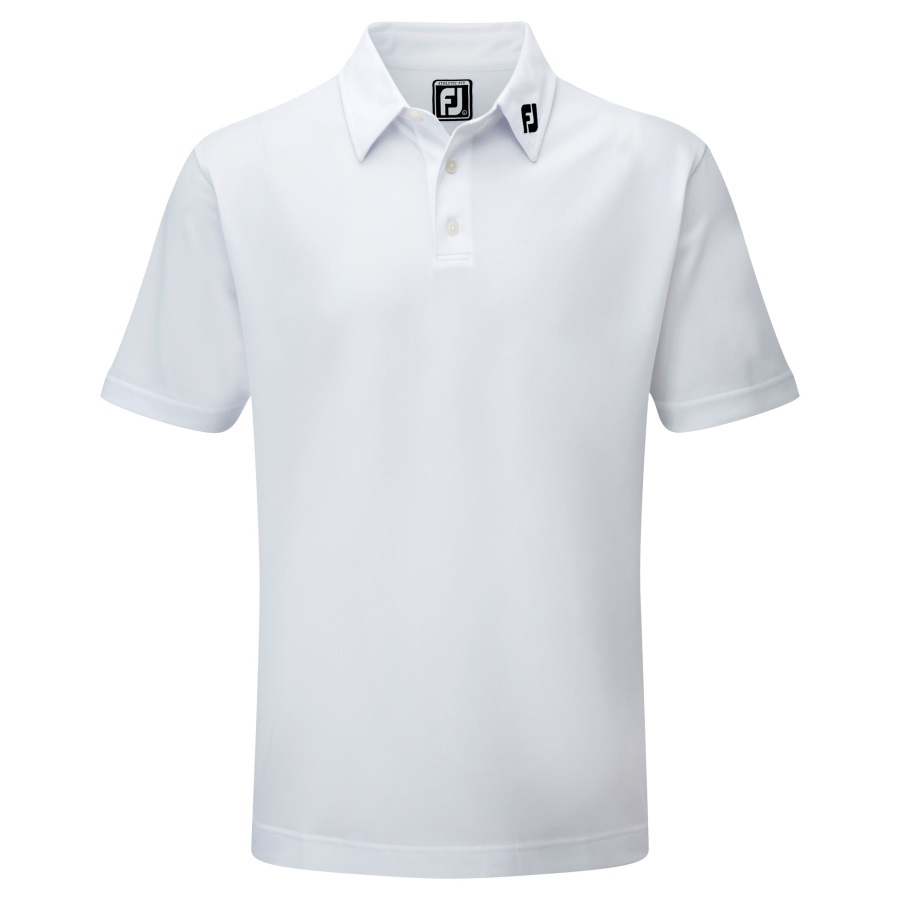 Footjoy White Stretch Pique Solid
