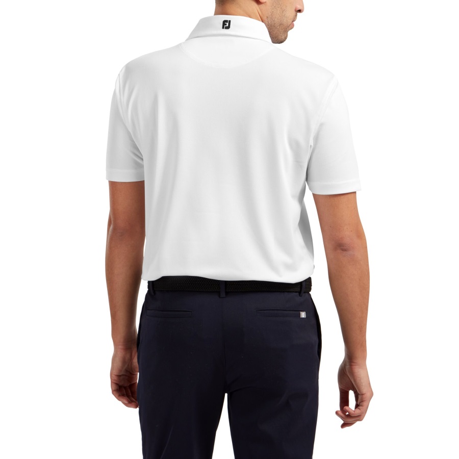 Footjoy White Stretch Pique Solid