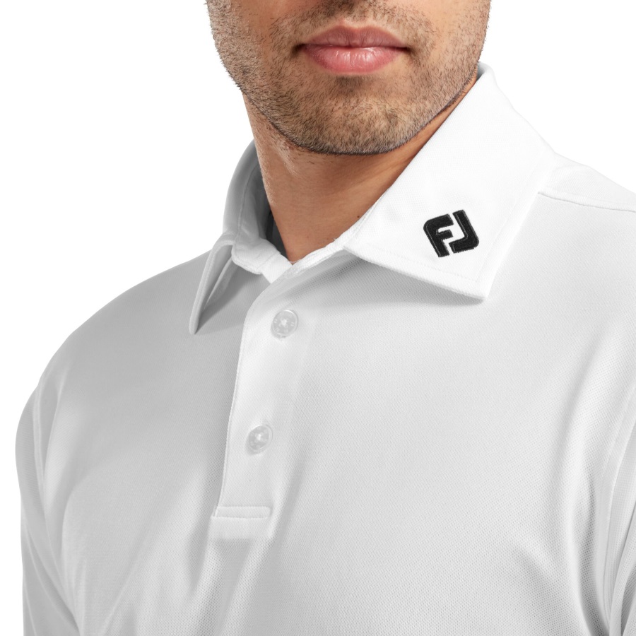 Footjoy White Stretch Pique Solid