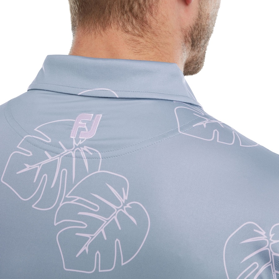 Footjoy Denim-Dusty Purple Jungle Leaf Pique