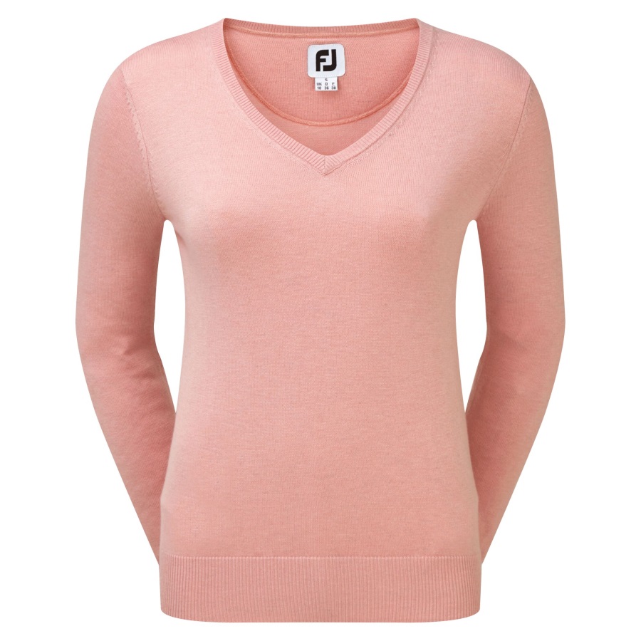 Wool Blend V-Neck Pullover Women Pink Footjoy