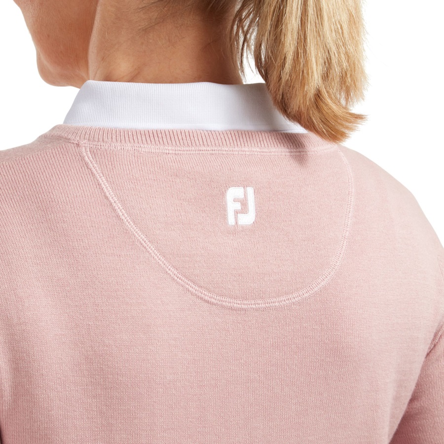 Wool Blend V-Neck Pullover Women Pink Footjoy
