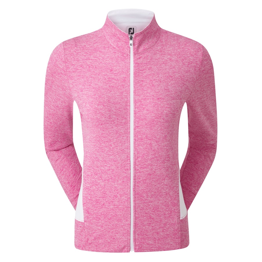 Rose-White Footjoy Women's Full-Zip Knit Mid-Layer