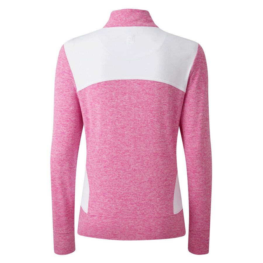 Rose-White Footjoy Women's Full-Zip Knit Mid-Layer