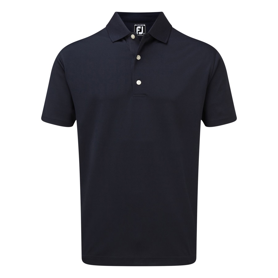 Stretch Pique Solid Rib Knit Collar Navy Footjoy
