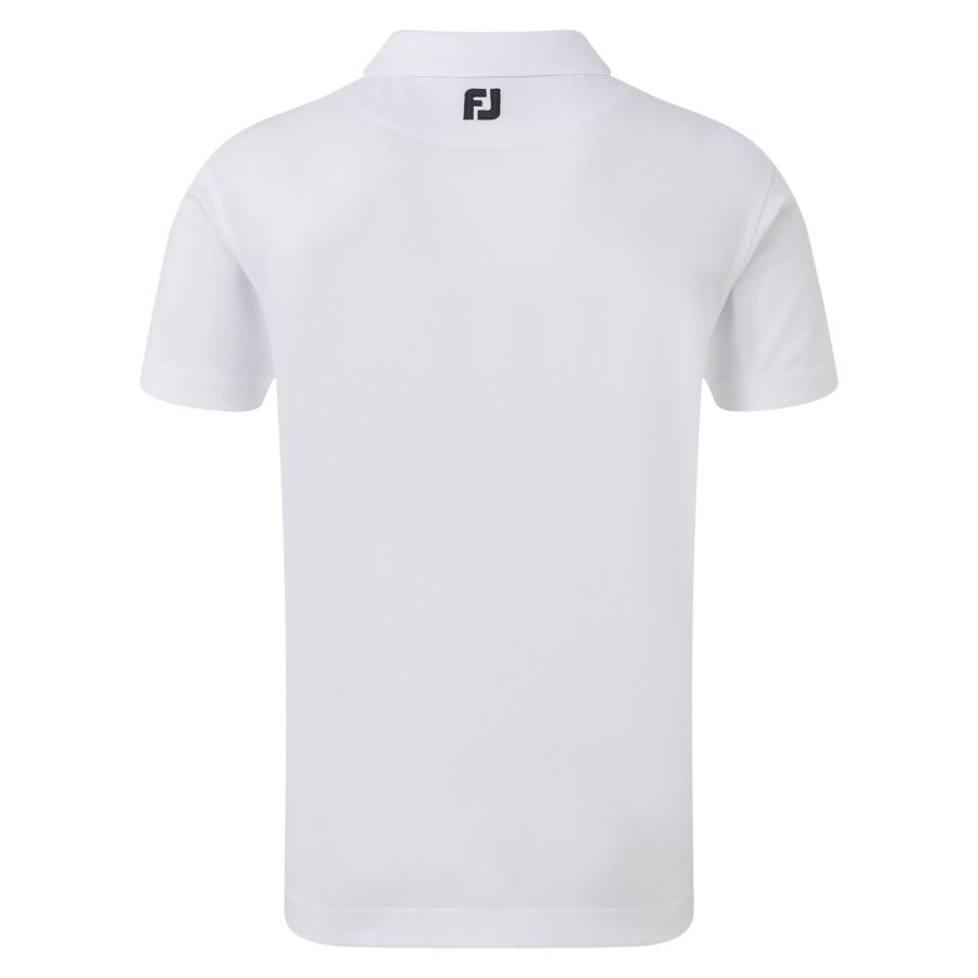 Stretch Pique Solid Rib Knit Collar Footjoy White
