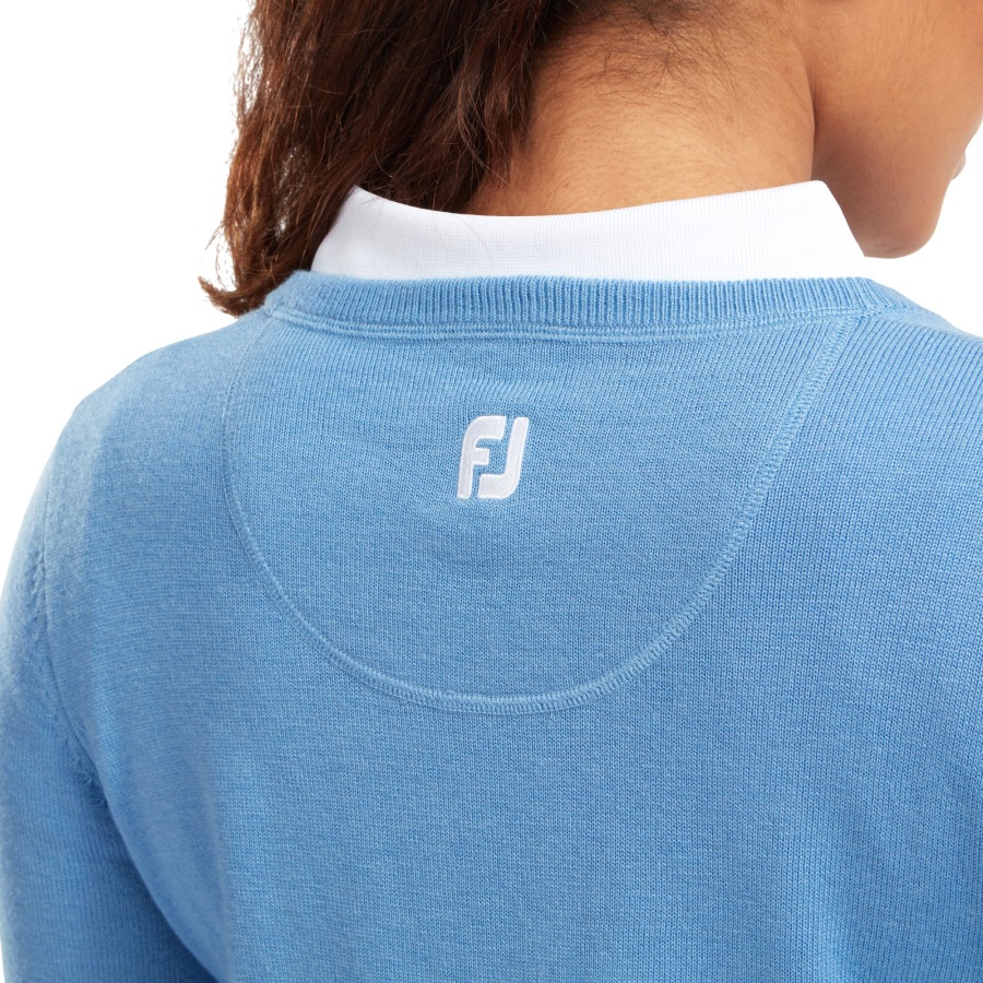 Light Blue Footjoy Wool Blend V-Neck Pullover Women