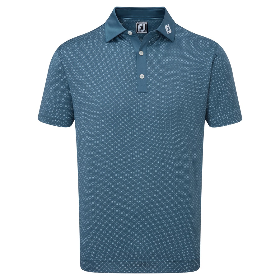 Diamond Dot Print Lisle Footjoy Blue-White