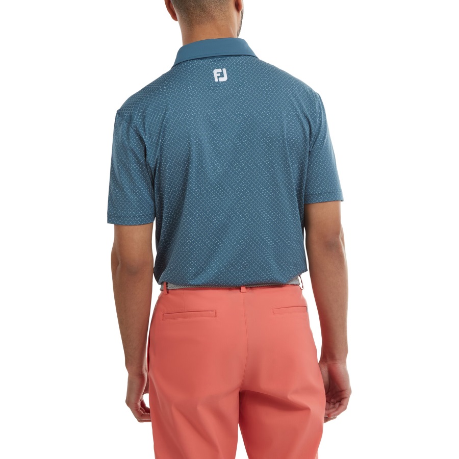 Diamond Dot Print Lisle Footjoy Blue-White
