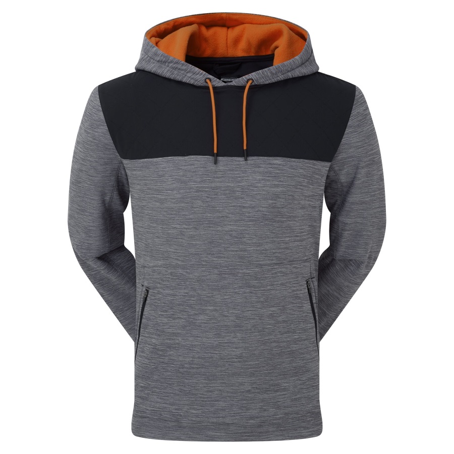 Charcoal Spacedye-Black-Orange FJ Thermal Hoodie Footjoy