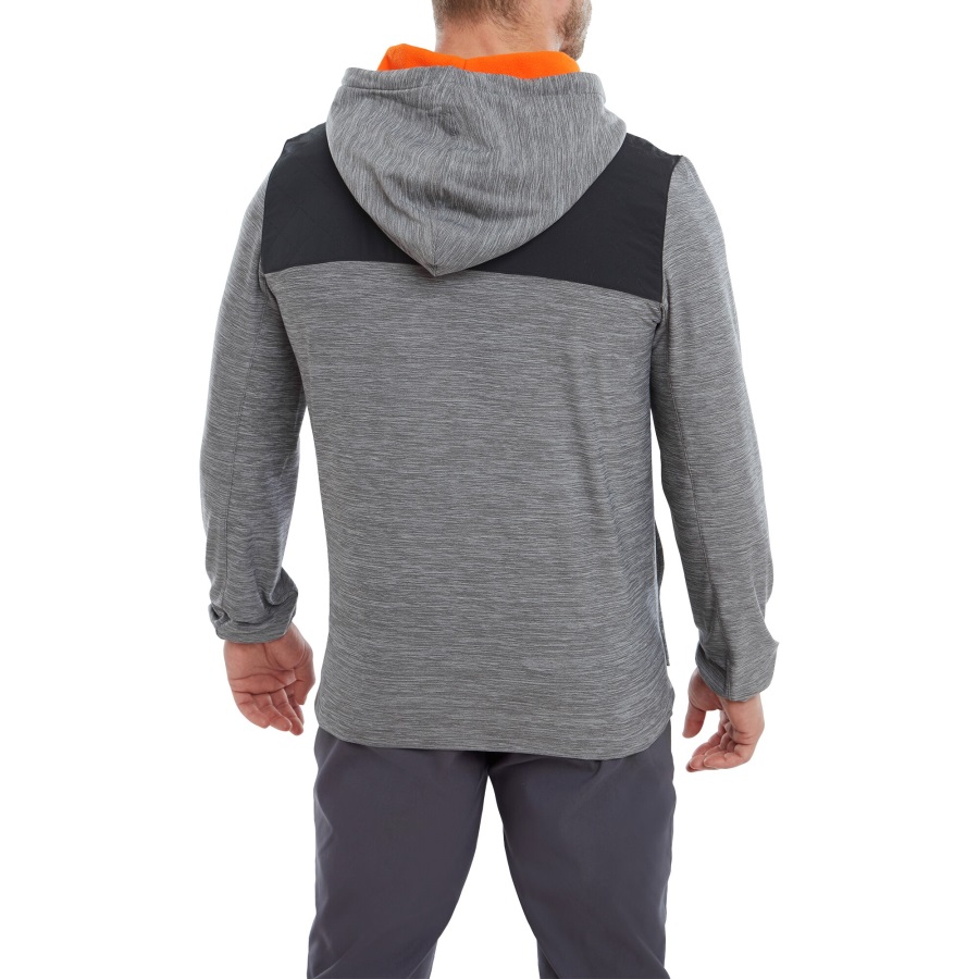 FJ Thermal Hoodie Footjoy Charcoal Spacedye-Black-Orange