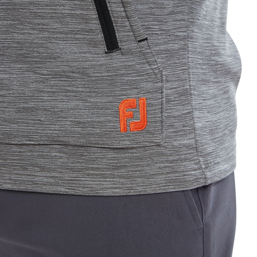 FJ Thermal Hoodie Footjoy Charcoal Spacedye-Black-Orange