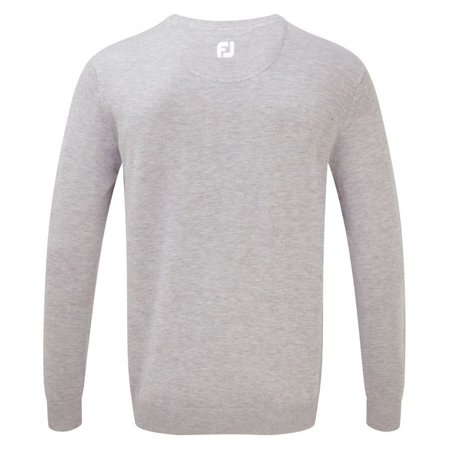 Wool Blend V-Neck Pullover Footjoy Heather Grey