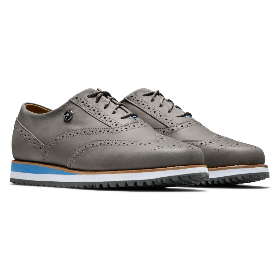 FJ Sport Retro Women Charcoal-Blue Footjoy