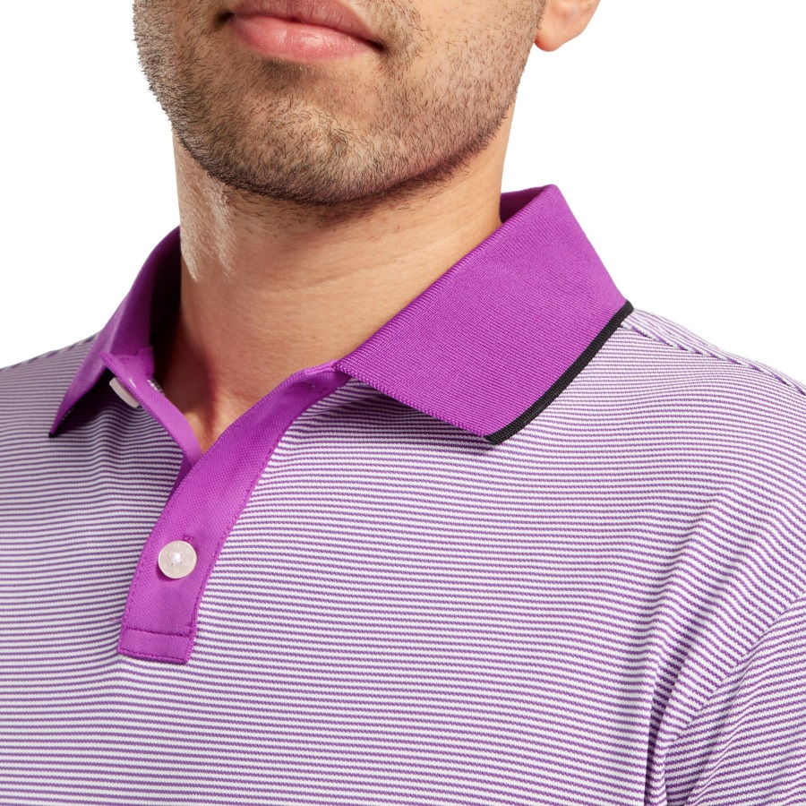 Footjoy Mulberry-White Pique Ministripe