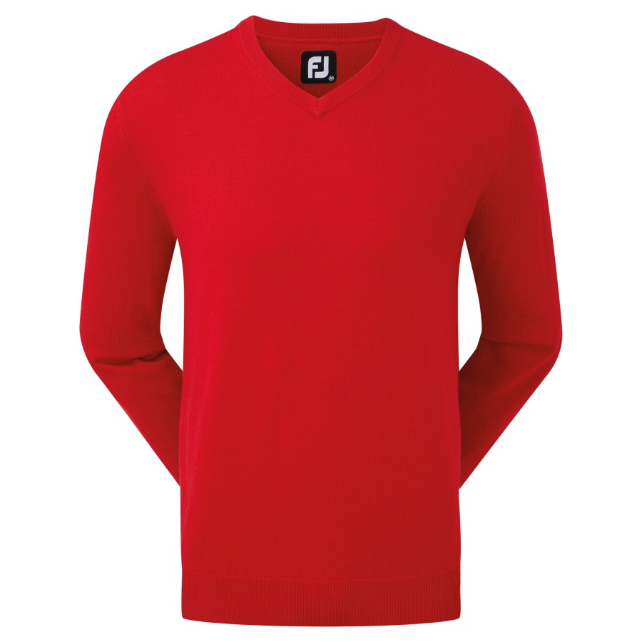 Wool Blend V-Neck Pullover Red Footjoy Men