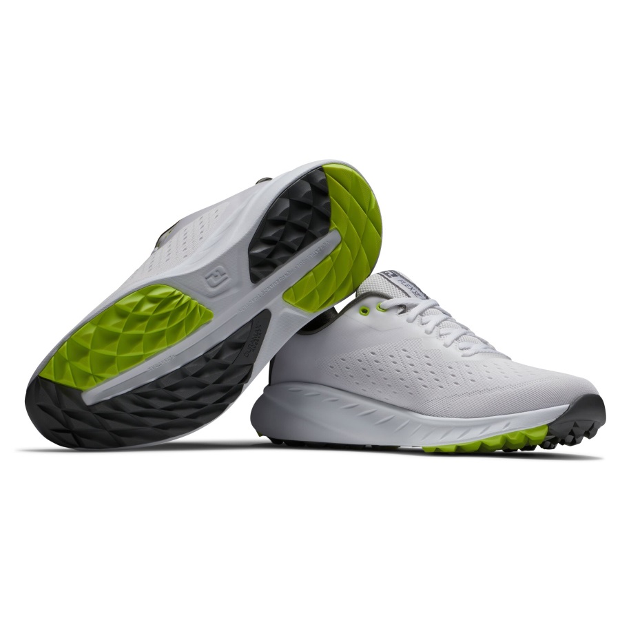 Footjoy White-Black-Lime Flex XP